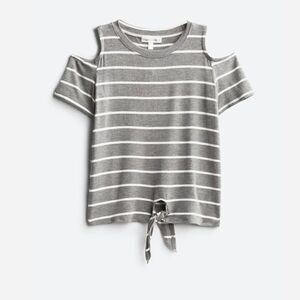 NWT Grey cold shoulder tie front top. Size L